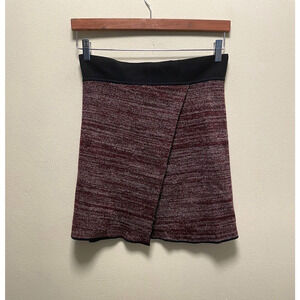 Isabel Marant Womens Mini Skirt Size EU 38 US 6 Maroon Knit Faux Wrap NWT FLAW
